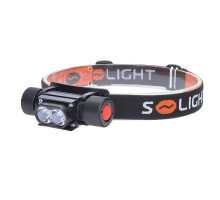 Solight LED čelová nabíjecí svítilna, 650lm, Li-ion, USB